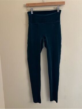 Spanx Velvet High Waist Leggings Emerald Green Medium Slimming Luxe Pants
